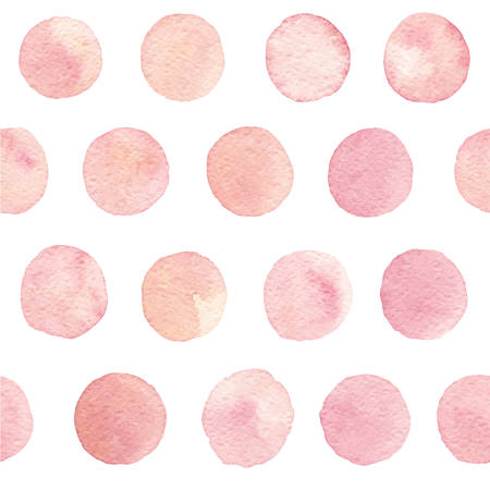 Vector hand drawn watercolor vintage texture circles seamless pattern on the white background. Suitable for 
cards,invitations and other.のイラスト素材