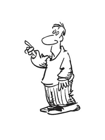 cartoon of a man pointingのイラスト素材