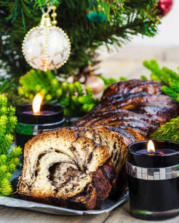 Christmas Chocolate Krantz Cakeの写真素材