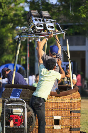 Balloon festival ,Crews operation and prepared balloon to fly in the sky のeditorial素材