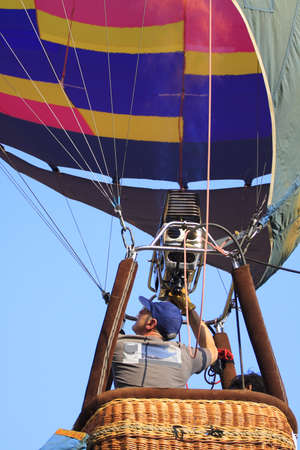 Balloon festival ,Crews operation and prepared balloon to fly in the sky のeditorial素材