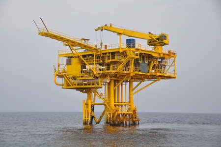 The platform in offshore oil and gas society The platform in the ocean or in the gulfの写真素材