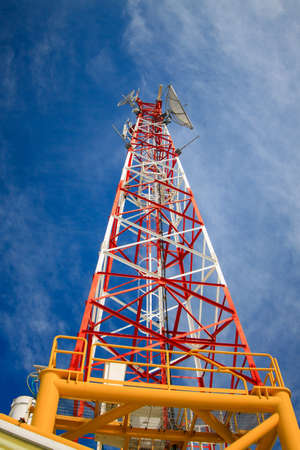 Telecom towers or Antenna of Communication Building and blue skyのeditorial素材