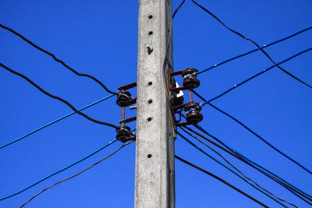 High voltage poles,Mono pole transmission line tower,The power energy in the city 