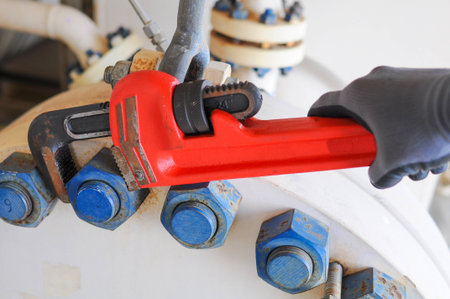 Pipe wrench or plier wrench, Tools equipment for use in heavy job