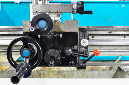 lathe machine in a workshop, Part of the lathe