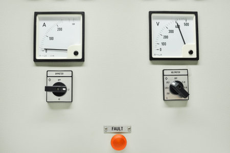 Close up of an Electric meter,Electric utility meters for an apartment complex or offshore oil and...