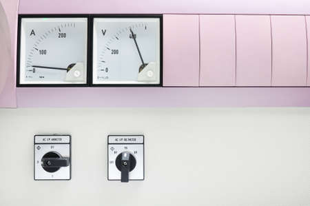 Close up of an Electric meter,Electric utility meters for an apartment complex or offshore oil and gas plantの写真素材