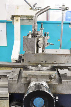 lathe machine in a workshop, Part of the lathe