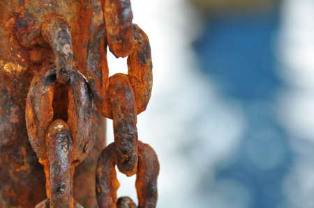 Chain damaged from many rust, An Old Rusty Naval Chainの写真素材