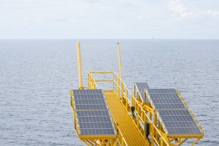 Solar energy is a green power, Solar cell for generate power for supply electrical equipment in...