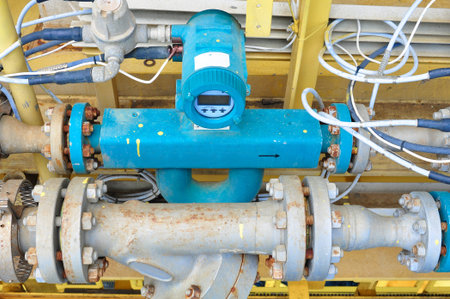 Flow meter for measure oil , liquid and gas in the system, The meter to measure flow condition in oil and gas process.の写真素材