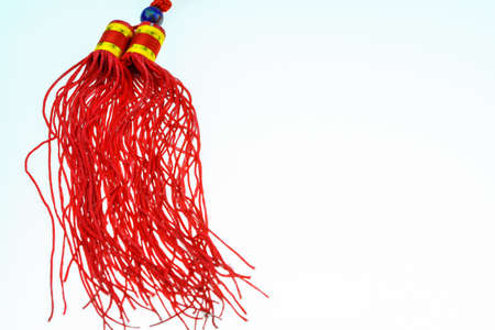 red chinese fetish on white background, for chinese new year backgroundの写真素材