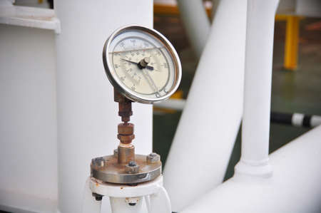 Pressure gauge for measuring pressure in the system, Oil and gas process used pressure gauge to monitor pressure condition inside the systemの写真素材