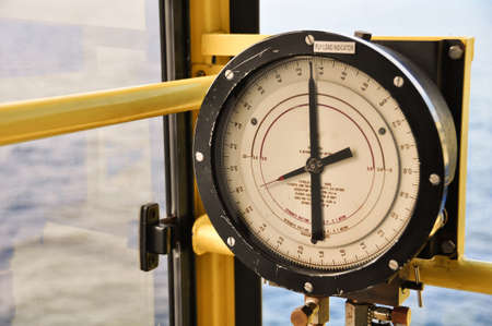 Pressure gauge for measuring pressure in the system, Oil and gas process used pressure gauge to monitor pressure condition inside the systemの写真素材