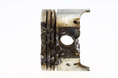 Piston damaged from high combustion ration or knock process.の写真素材