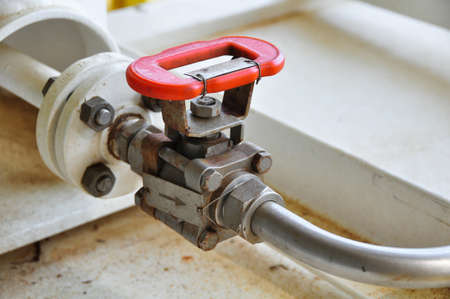 Valves manual in the process. Production process used manual valve to control the systemの写真素材