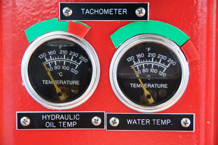 Meters or gauge in crane cabin for measure Maximun load, Engine speed , Hydraulic pressure ,...