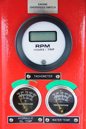 Meters or gauge in crane cabin for measure Maximun load, Engine speed , Hydraulic pressure ,...