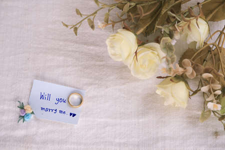 Will you marry me background, Wedding studio concept.の写真素材