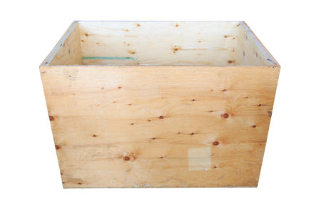 Old wooden box isolated on white background, wooden box for pack product to the customer in industry...
