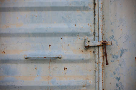 vintage door or old door with close position, old door locked, can't pass the door cause damage.の写真素材