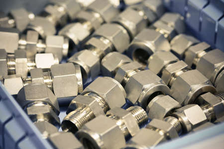 Old bolts or dirty bolts on wooden background, Machine equipment in industry work. industry equipment and tools for work.の写真素材