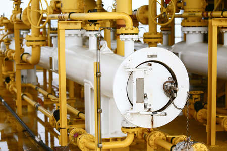 Pig luncher in oil and gas industry, Cleaning pipe line equipment in oil and gas industryの写真素材