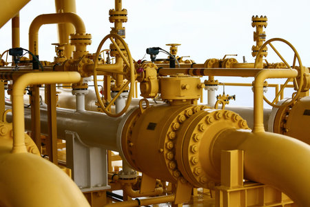 Valves manual in the production process.