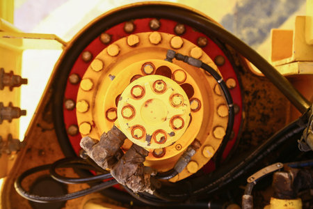 Crane construction on Oil and Rig platform for support heavy cargo, Transfer cargo or basket on work site, Heavy industry, heavy job on the oil and gas platform, Offshore operation on the platform.の写真素材