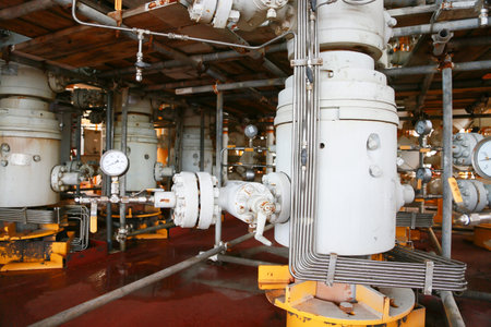 Oil and gas production slot on the platform, Well head control on oil and rig industry, Heavy...
