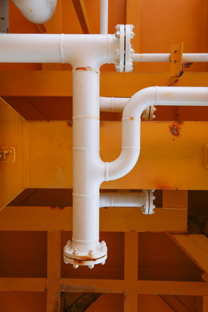 pipelines on oil and gas platform for production, Oil and gas process and control by automation...