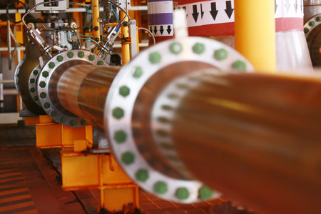 pipelines on oil and gas platform for production, Oil and gas process and control by automation...