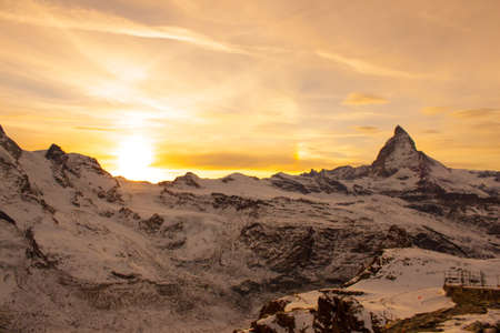 Sunset Gornergratの写真素材