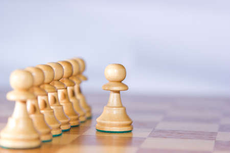 Outstanding chesspawn on the right is focusedの写真素材