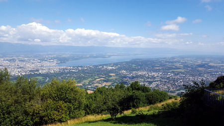 Panorama lake of geneveの写真素材