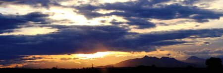 Sunset on the mountainの写真素材