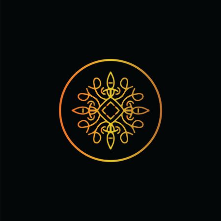 gold circle icon icon vector templateのイラスト素材