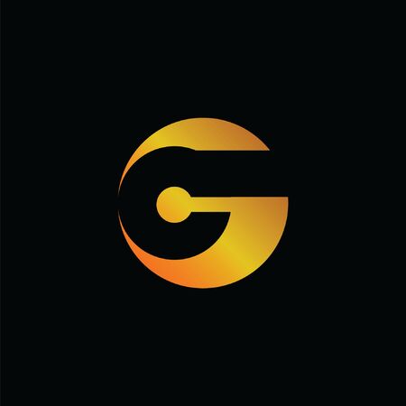 Letter G icon template gold colourのイラスト素材