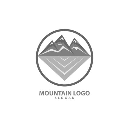 design a mountain logo with simple shapes and colorsのイラスト素材