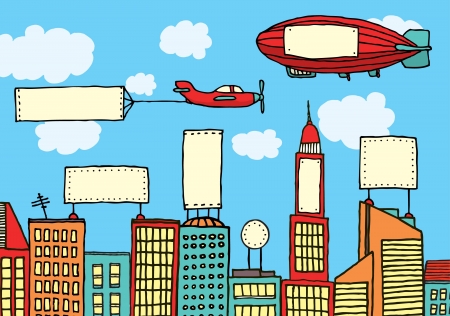 Advertising city   Visual contaminationのイラスト素材