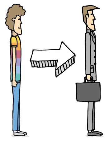 Growing up and changing / Businessman educationのイラスト素材