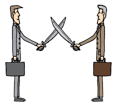 Businessmen sword duelingのイラスト素材