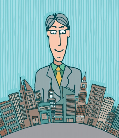 Giant businessmanのイラスト素材