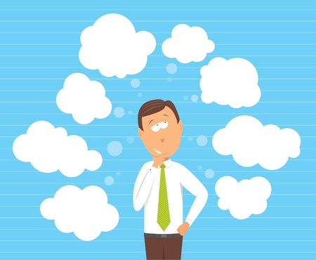 Businessman considering optionsのイラスト素材