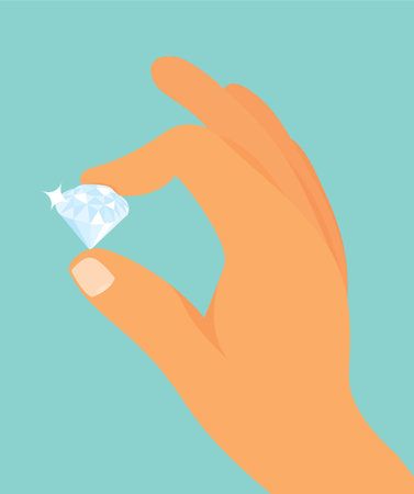 Hand holding a diamondのイラスト素材