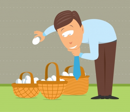 Putting eggs in different basketsのイラスト素材
