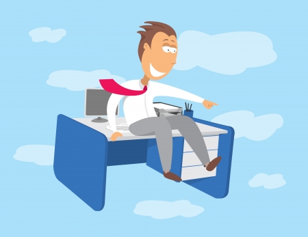 Flying desk / Career opportunitiesのイラスト素材