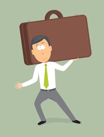 Huge portfolio / Businessman conceptのイラスト素材