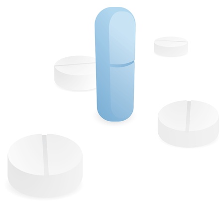 Powerful standing blue pillのイラスト素材